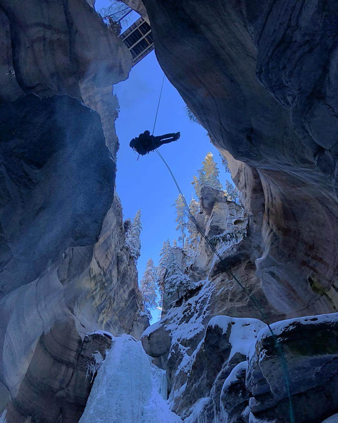 Rappelling in Alberta