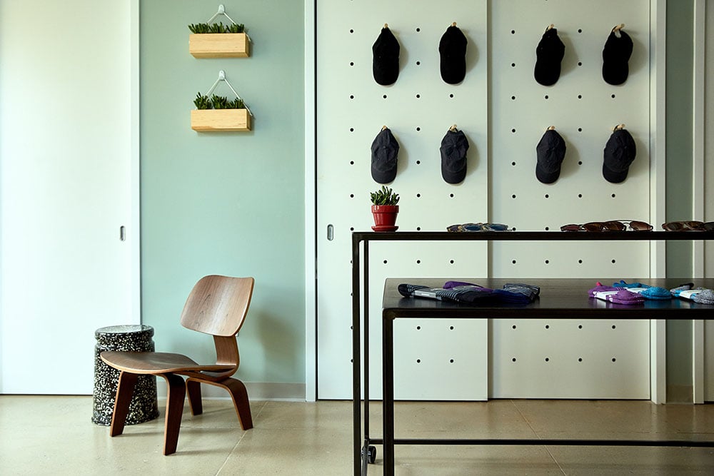 New York office: Chair, table, and cabinets