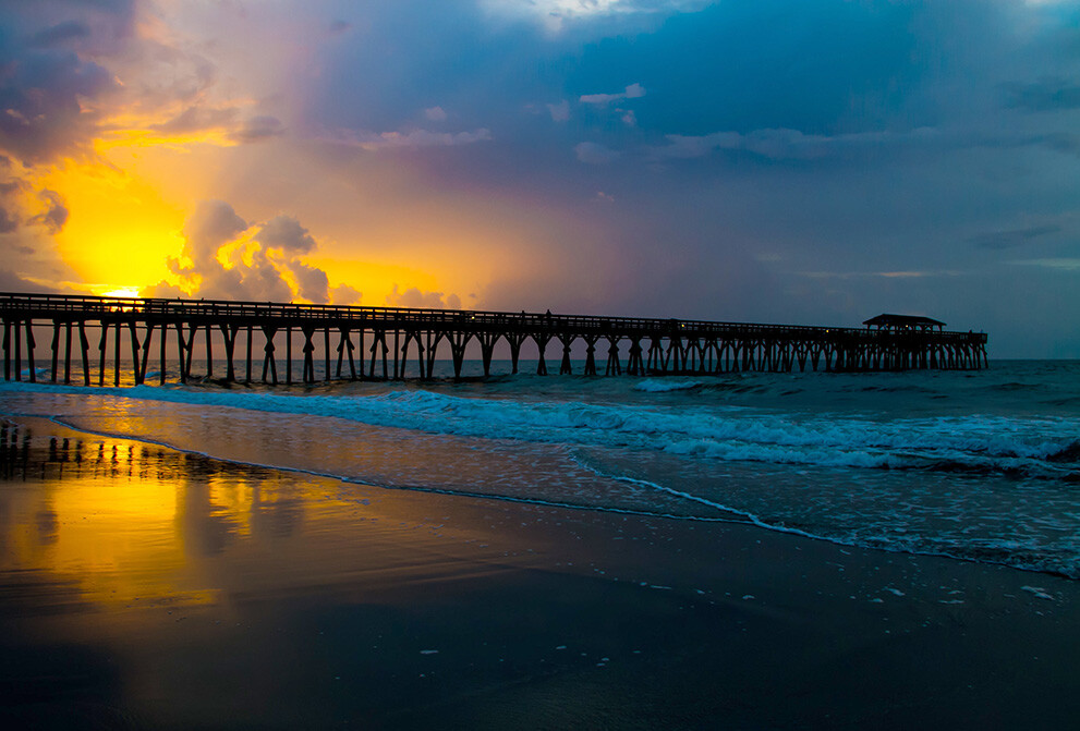 Sunset boardwalk, South Carolina
