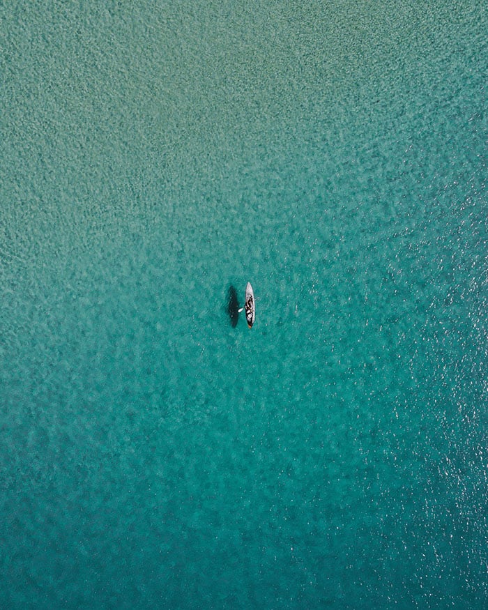 kayak in the ocean